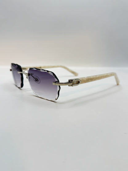 White acetate sunglasses