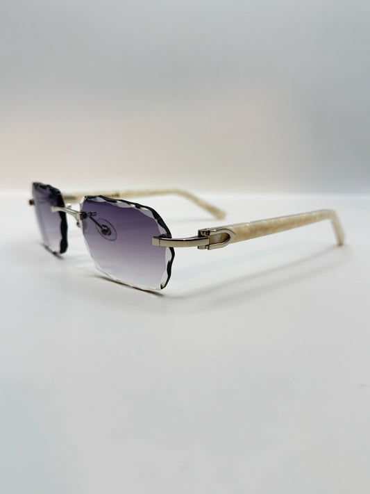 White acetate sunglasses