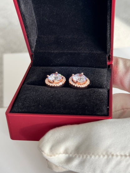 Rose Gold Moissanite Earrings