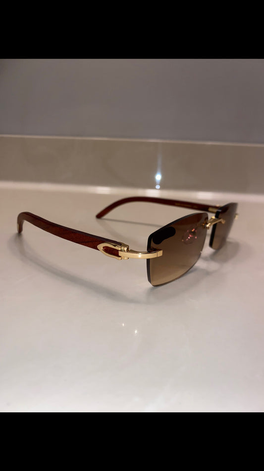 Rimless buffs Sunglasses Wood style