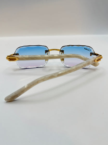White acetate sunglasses
