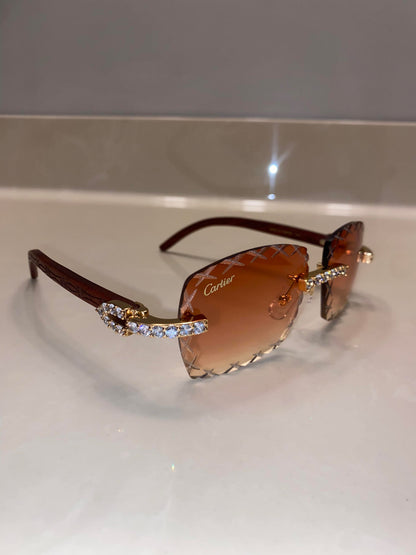 Iced out wood Sunglasses