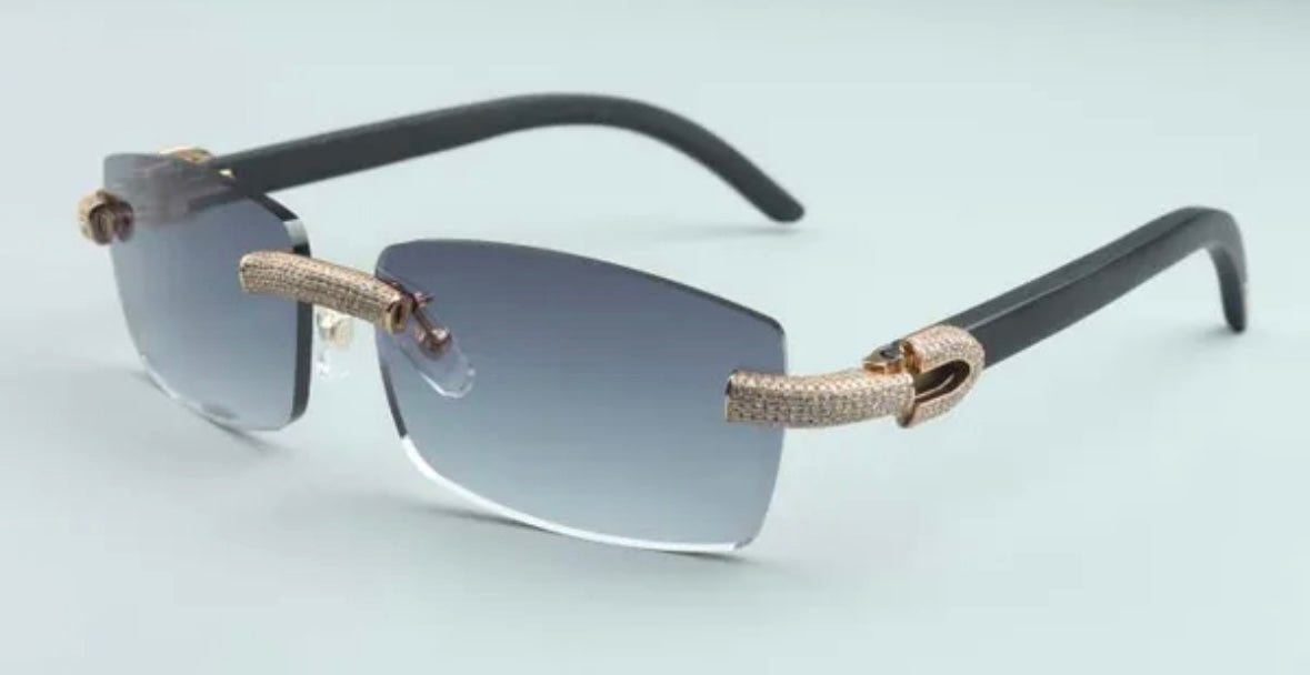 Rimless Sunglasses Black(custom request)