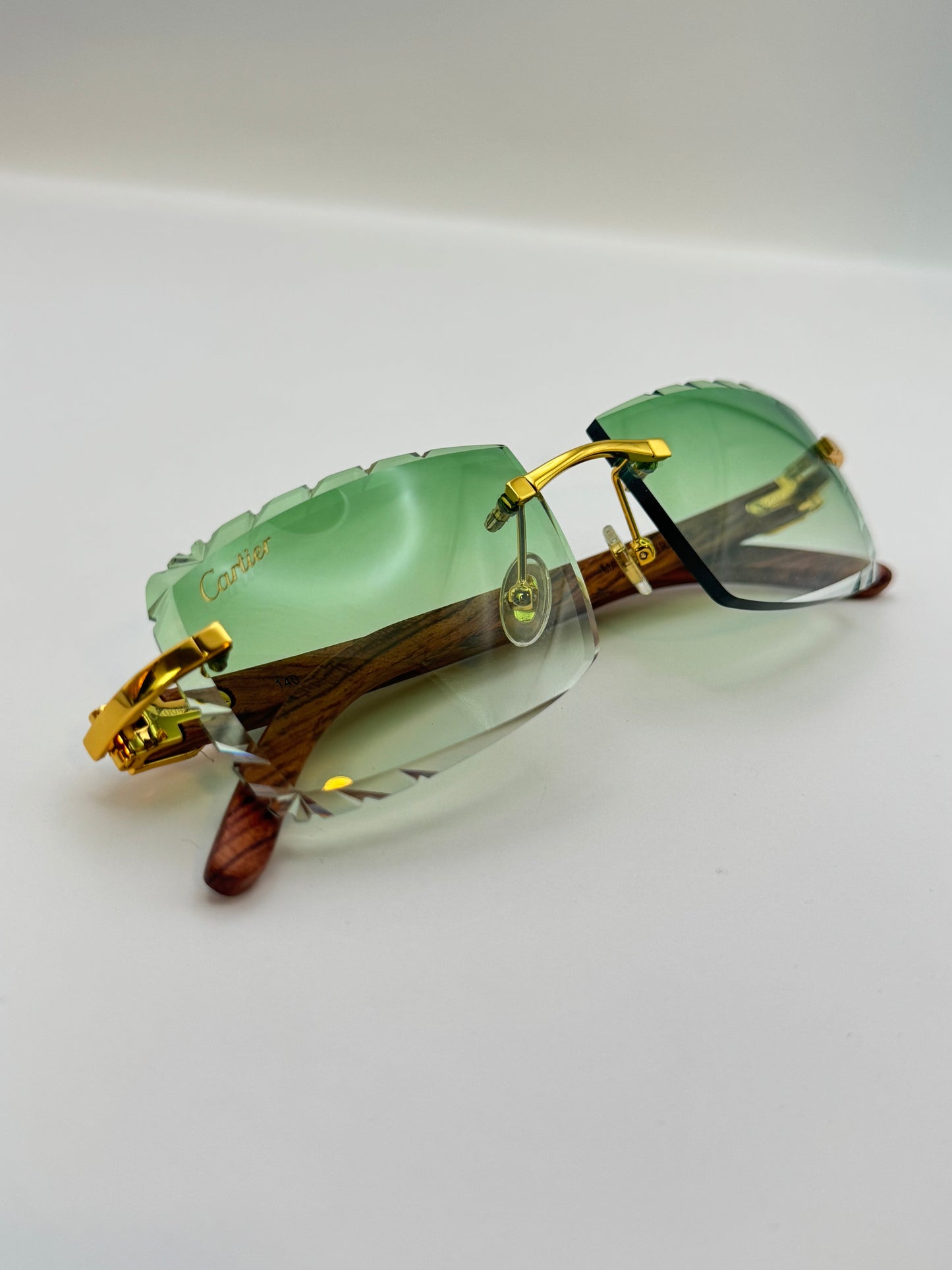 Diamond cut Wood Glasses