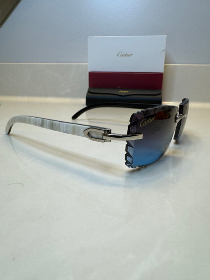 White Buff Sunglasses