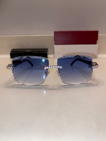 Iced out Rimless Sunglasses Detroit style Buffs