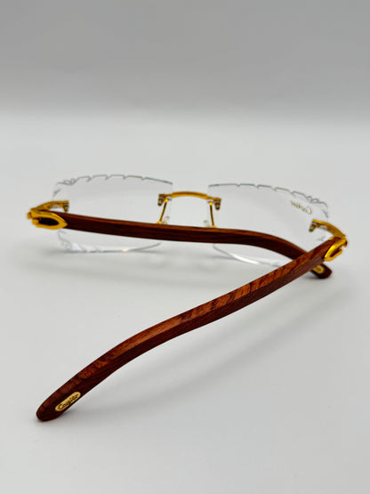 Diamond cut Wood Glasses