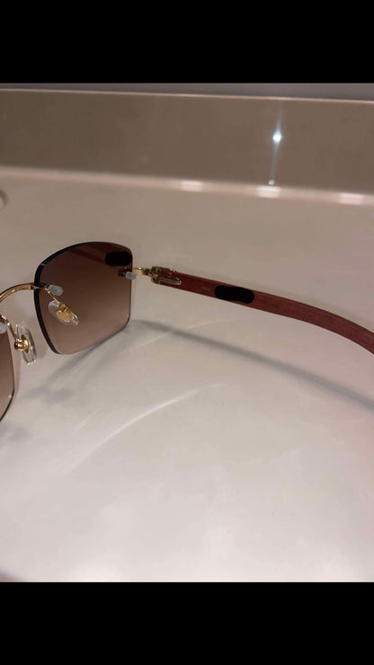 Rimless buffs Sunglasses Wood style