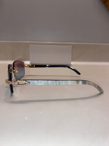 Iced out Rimless Sunglasses Detroit style Buffs