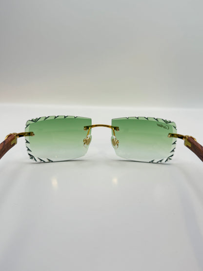 Diamond cut Wood Glasses
