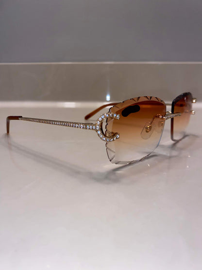 Made to order: Iced out Big C moissanite Sunglasses