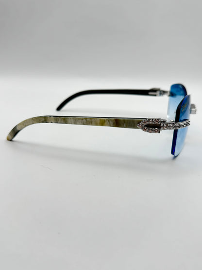 Iced out Rimless Sunglasses Detroit style Buffs