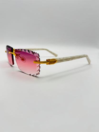 White acetate sunglasses