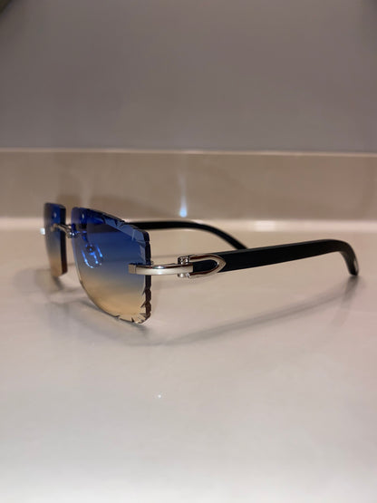 Rimless Sunglasses Black buffs