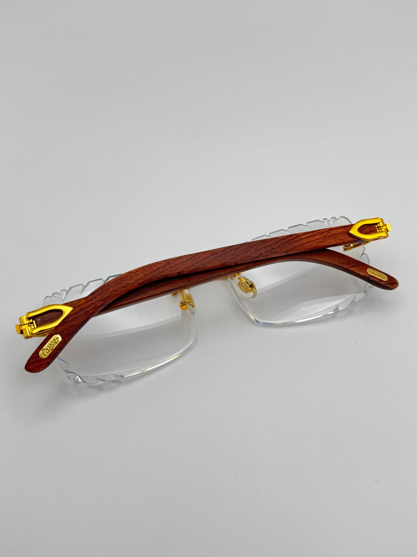 Diamond cut Wood Glasses