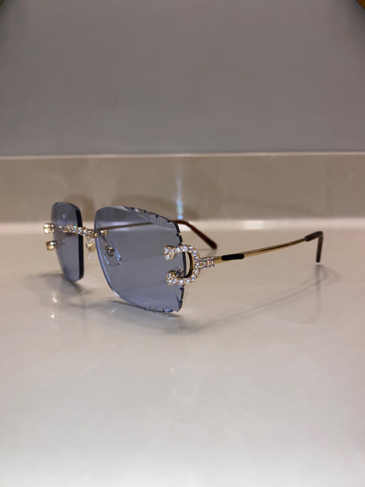 Iced out C wire glasses