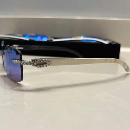 Iced out moissanite Mirror Sunglasses