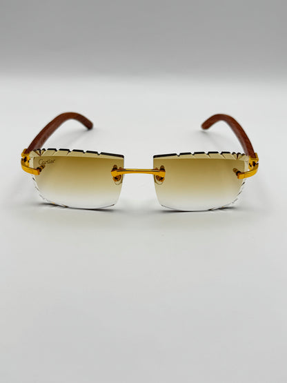 Diamond cut Wood Glasses
