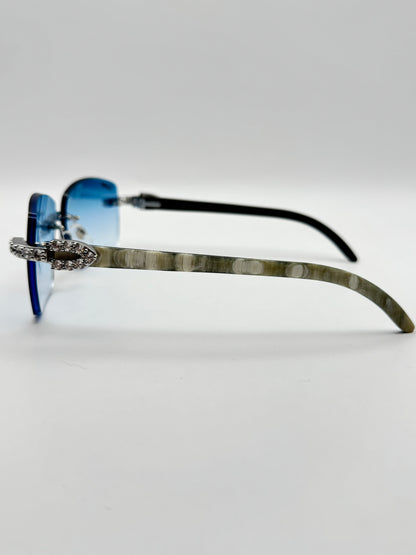 Iced out Rimless Sunglasses Detroit style Buffs