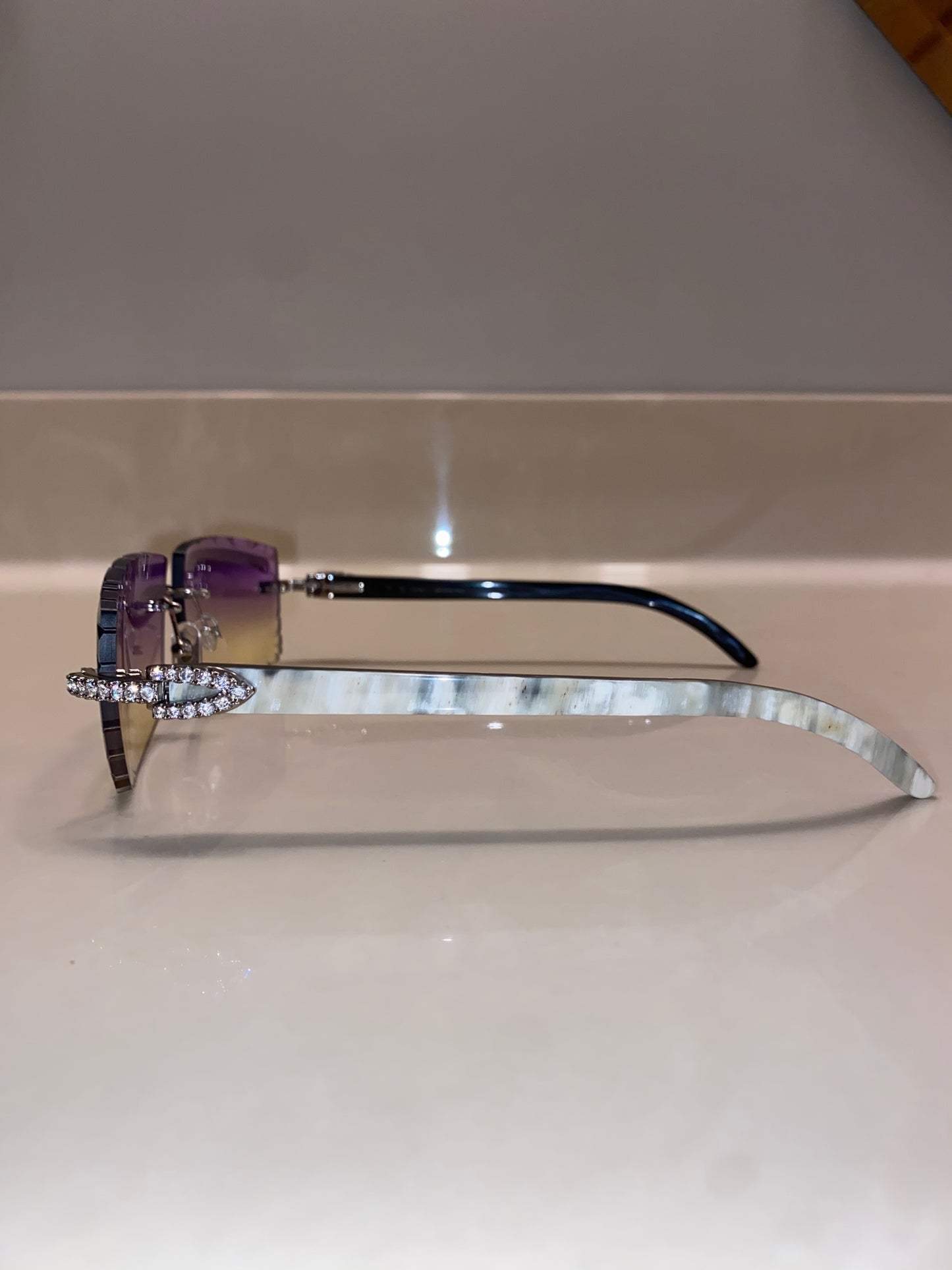 Iced out Rimless Sunglasses Detroit style Buffs