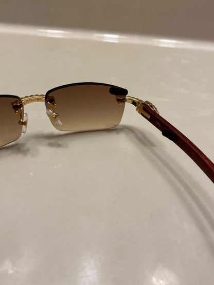 Iced out moissanite wood Sunglasses