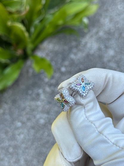 Moissanite flower Earrings