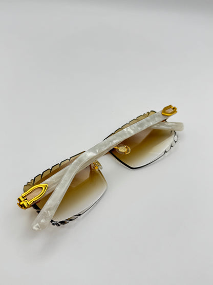 White acetate sunglasses