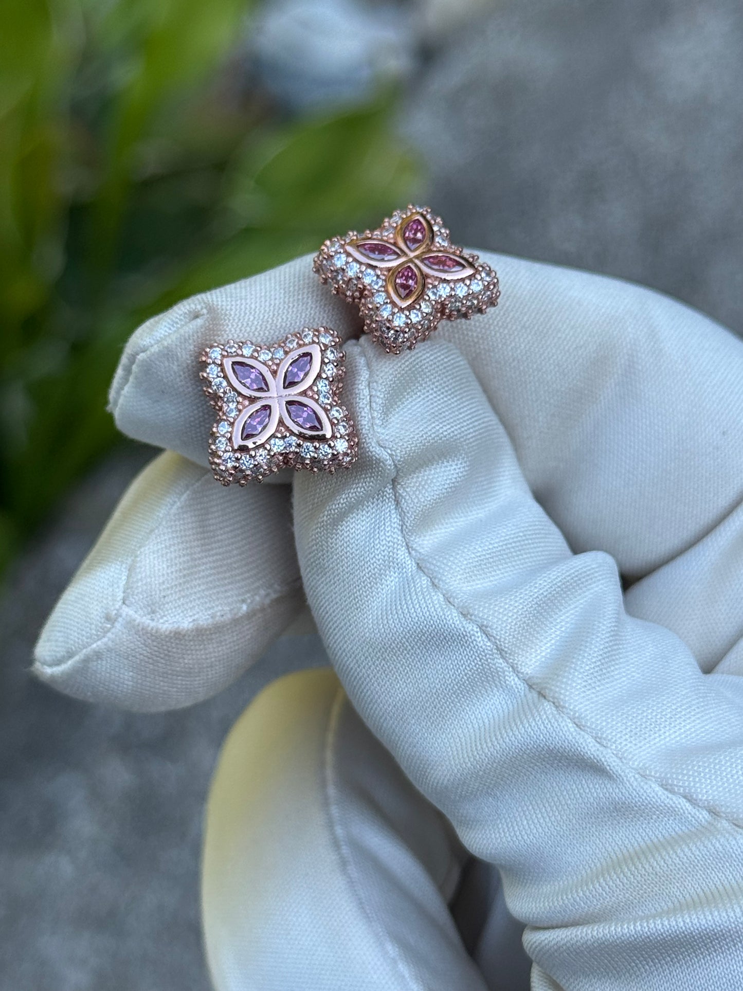 Moissanite flower Earrings