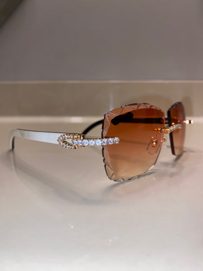 Iced out Rimless Sunglasses Detroit style Buffs