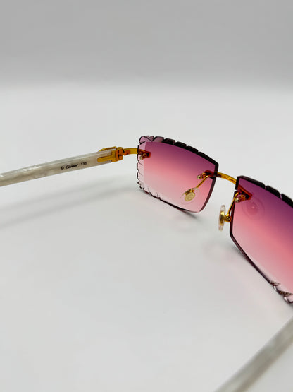 White acetate sunglasses