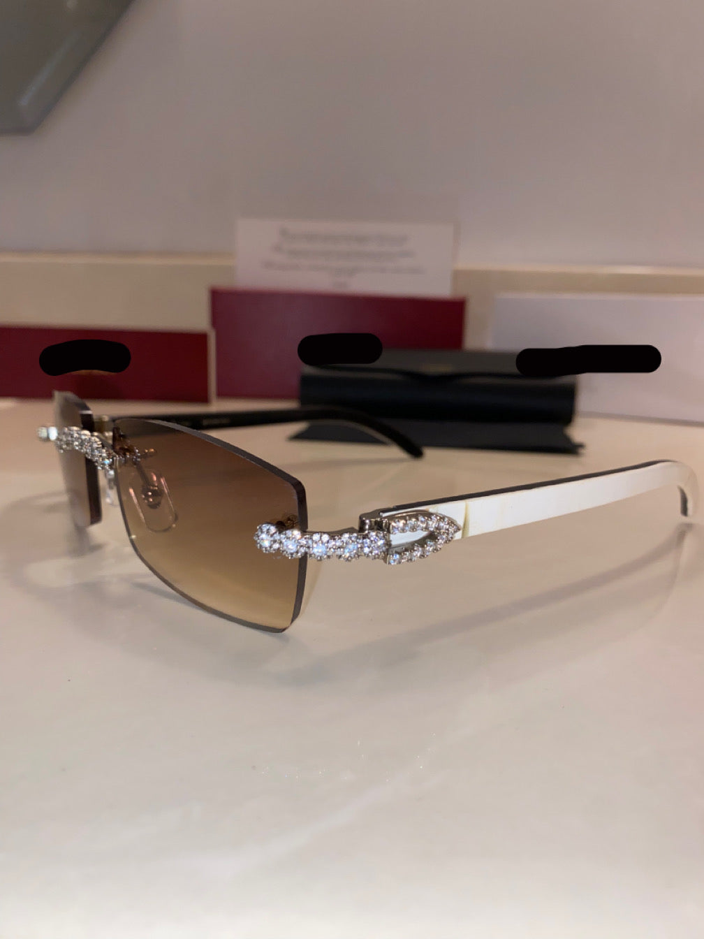 Iced out Rimless Sunglasses Detroit style Buffs