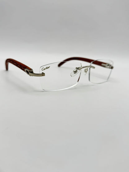 Rimless Sunglasses Wood style