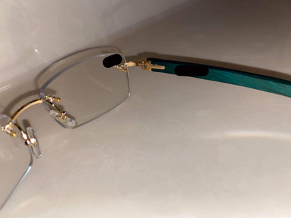 Turquoise Rimless Sunglasses