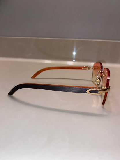 Black orange Wood glasses