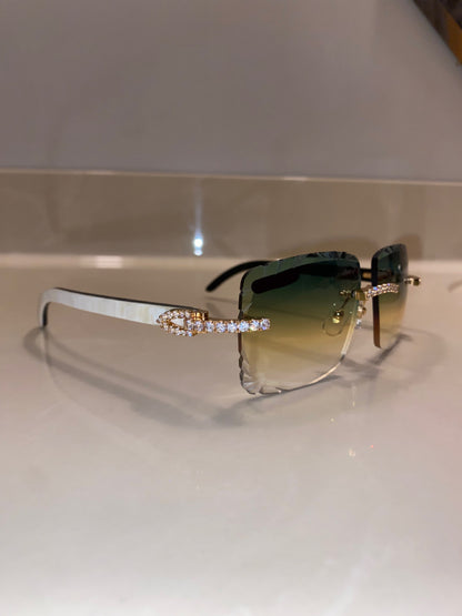 Iced out Rimless Sunglasses Detroit style Buffs