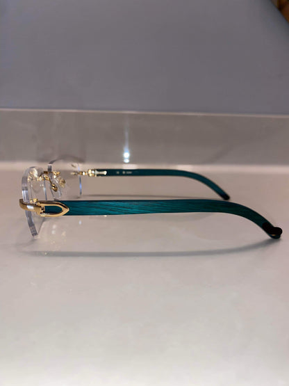 Turquoise Rimless Sunglasses