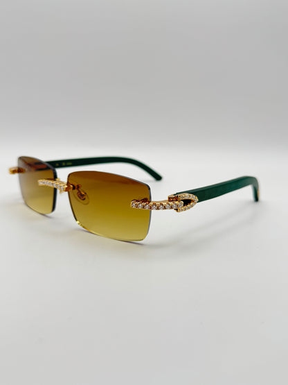 Moissanite Green wood Sunglasses