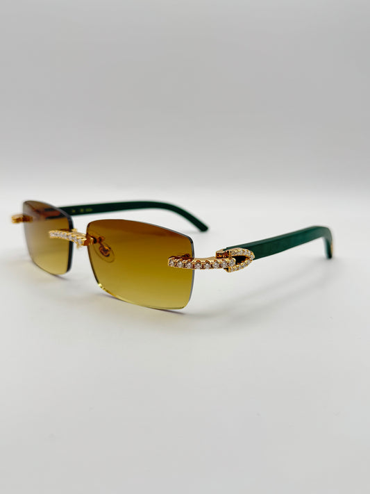 Moissanite Green wood Sunglasses