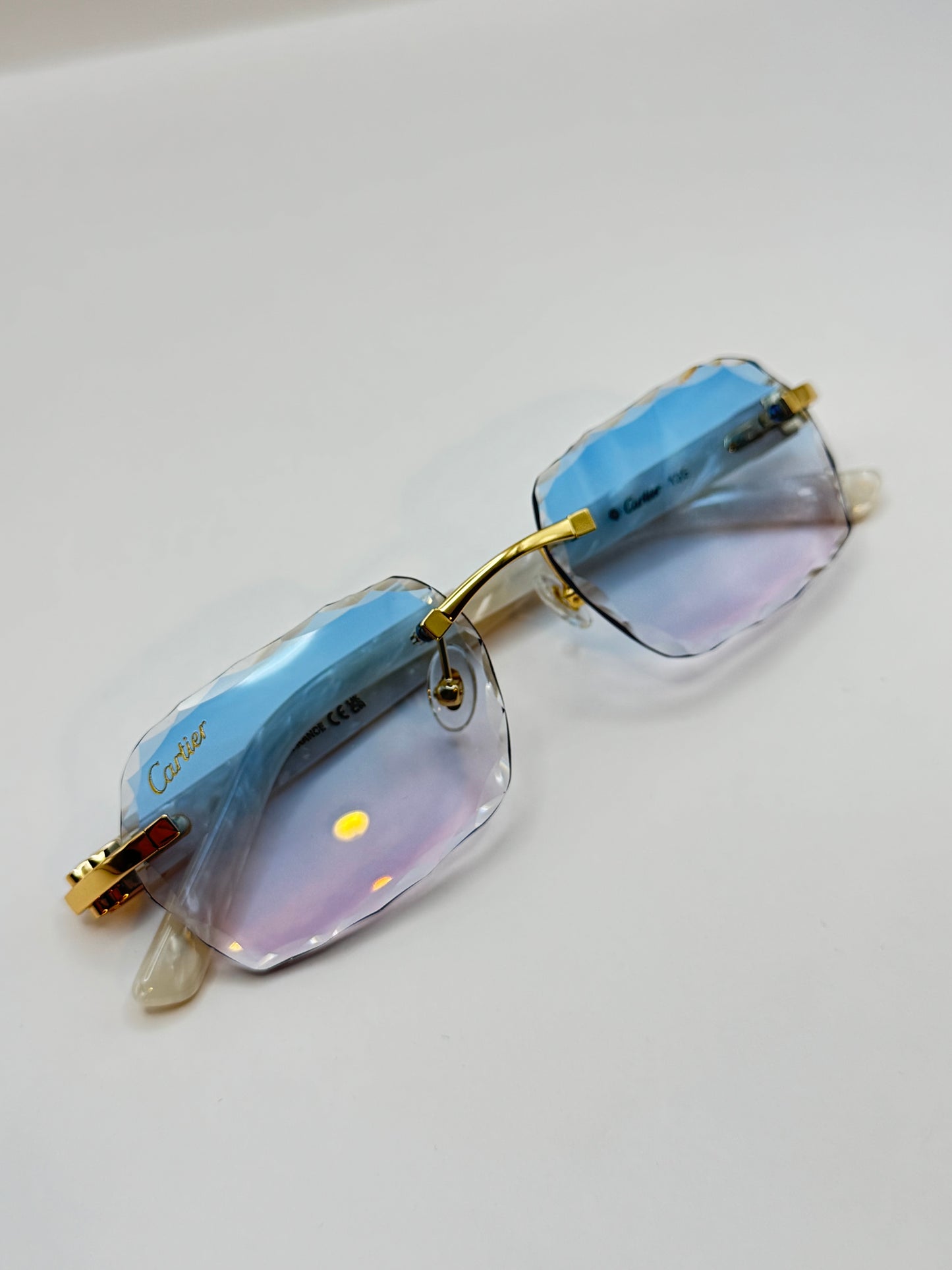 White acetate sunglasses