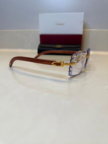 Diamond cut Wood Glasses