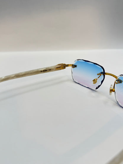 White acetate sunglasses