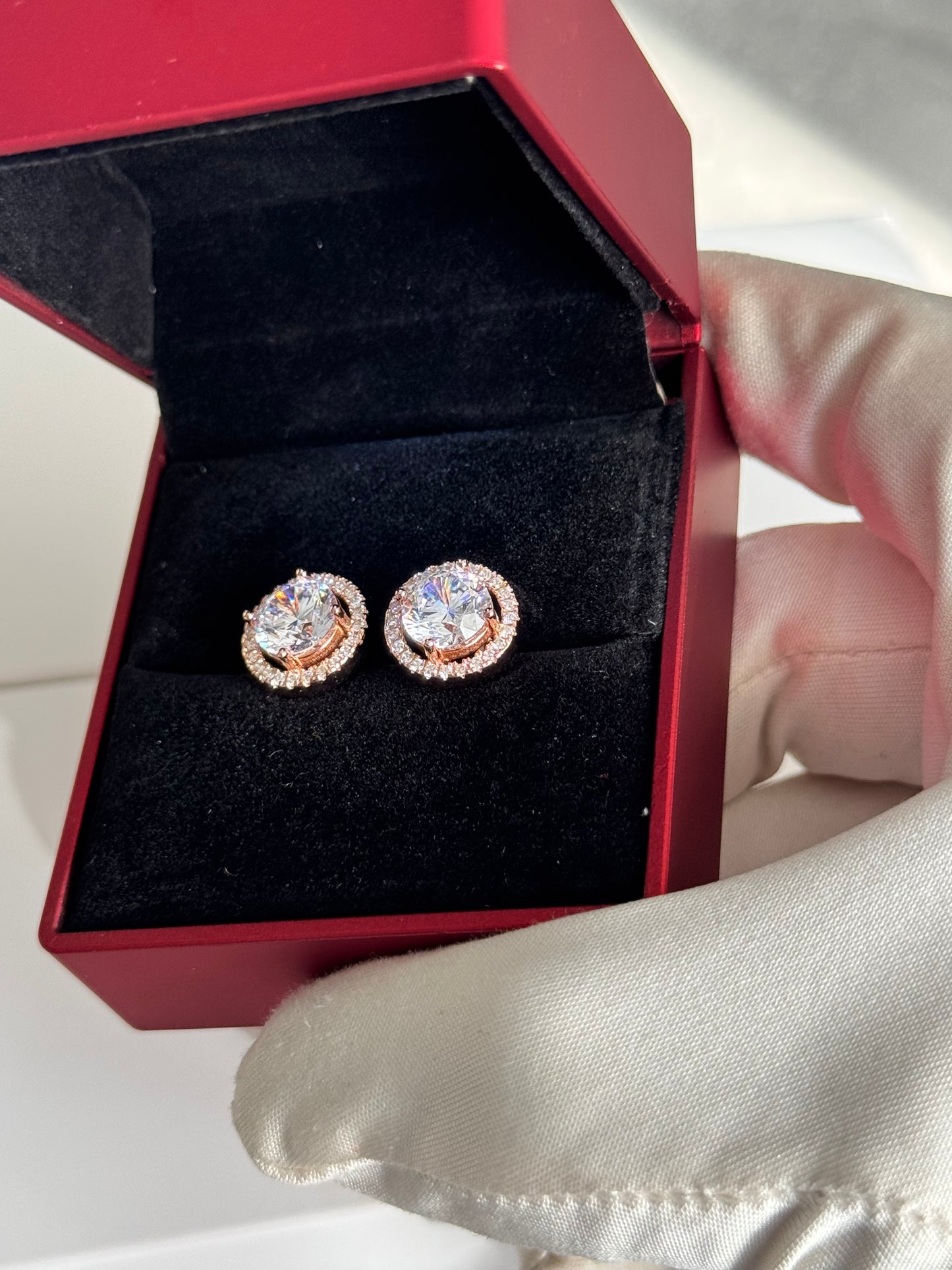 Rose Gold Moissanite Earrings