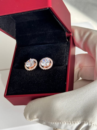 Rose Gold Moissanite Earrings
