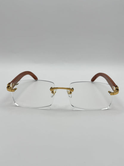 Rimless Sunglasses Wood style