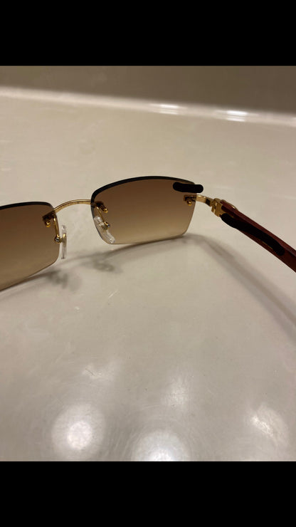 Rimless buffs Sunglasses Wood style