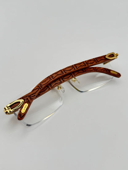 Rimless Sunglasses Wood style