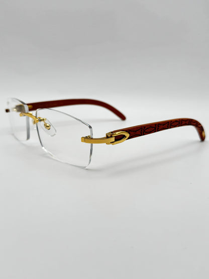 Rimless Sunglasses Wood style