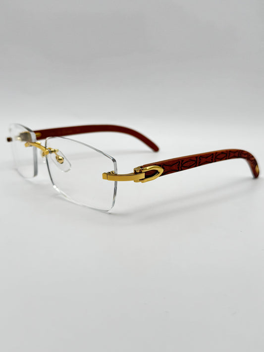 Rimless Sunglasses Wood style