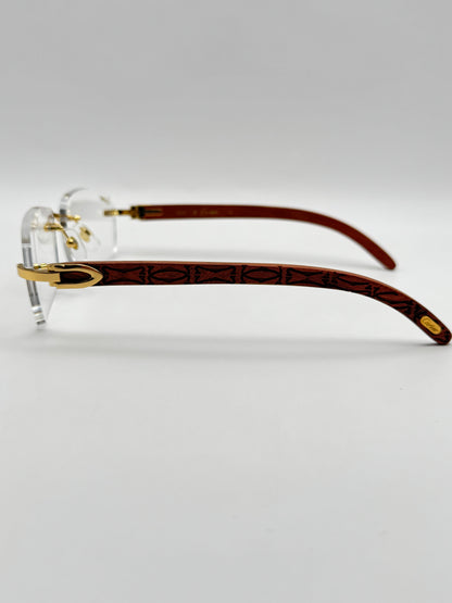 Rimless Sunglasses Wood style