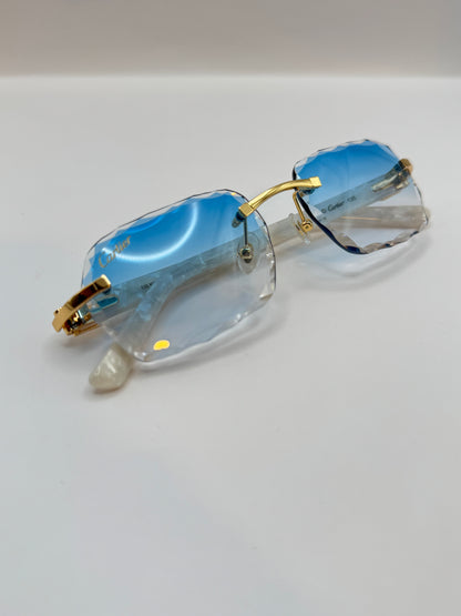 White acetate sunglasses